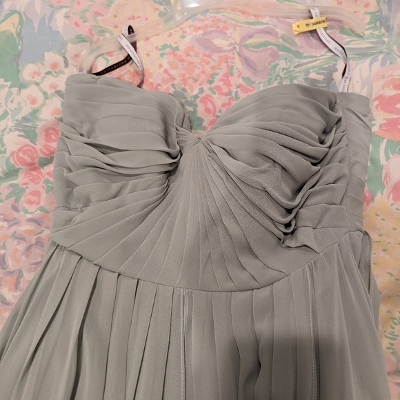 Jenny Yoo Mira Style Adjustable Chiffon Bridesmaid Dress Morning Mist Size 6 - Picture 4 of 8